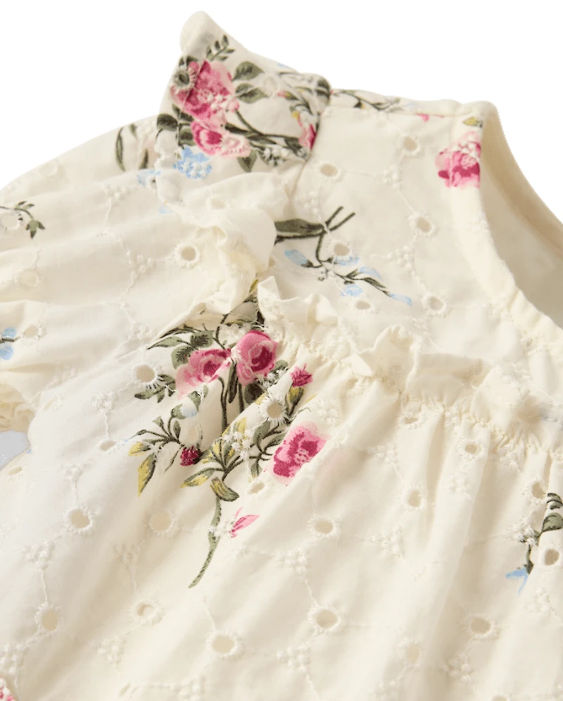 Robe à volants fleurie pour fille - Jardin enchanté