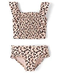 Maillot de bain tankini léopard pour filles - Boutique maillots