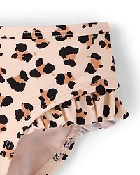 Girls Leopard Flutter Tankini Swimsuit - Swim Shop