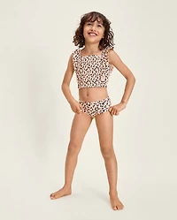 Girls Leopard Flutter Tankini Swimsuit - Swim Shop