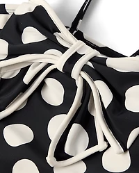 Girls Polka Dot Bow One Piece Swimsuit - Swim Shop