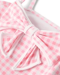 Girls Gingham Bow Tankini Swimsuit - Swim Shop