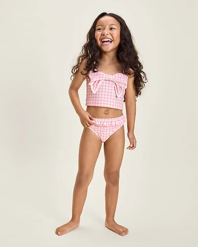 Girls Gingham Bow Tankini Swimsuit - Swim Shop