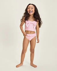 Girls Gingham Bow Tankini Swimsuit - Swim Shop