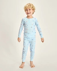 Kids Coastal Snug Fit Cotton Henley Pajamas