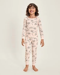 Girls Rose Snug Fit Pointelle Pajamas