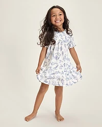 Girls Bunny Toile Poplin Ruffle Nightgown