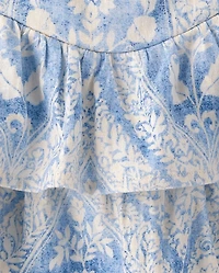 Jupe-short à volants en Lin mélangé imprimé pour filles - Édition