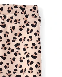 Girls Leopard Ponte Flare Jeggings - Petit Paris
