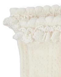 Girls Rosette Ruffle Crew Socks 2-Pack - Enchanted Garden