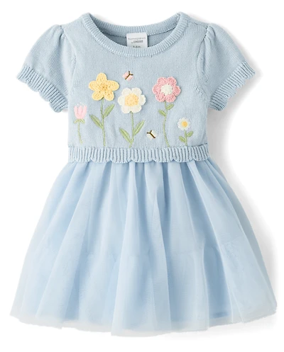 Baby Girls Crochet Floral Tutu Dress - Enchanted Garden