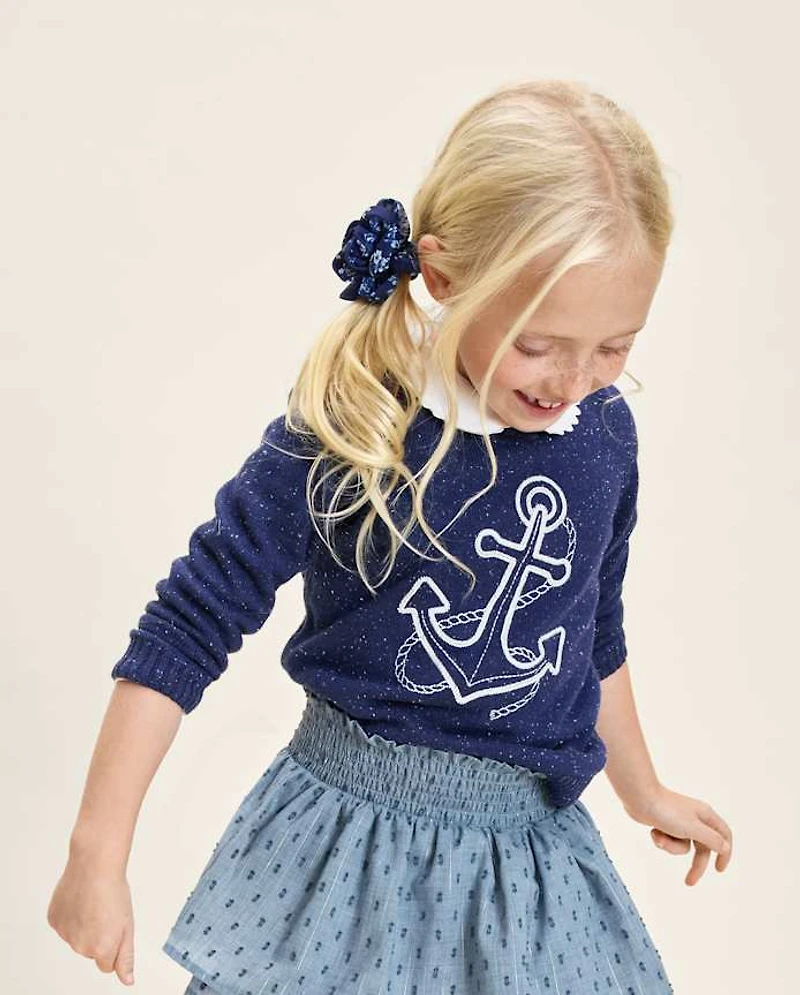 Kids Embroidered Anchor Sweater - Driftwood Bay