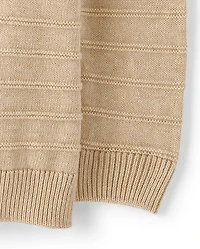 Boys Striped Linen-Blend Henley Sweater