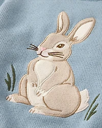 Boys Embroidered Bunny Sweater - Enchanted Garden