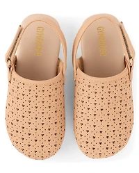 Girls Perforated Heart Clogs - Little Essentials