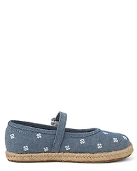 Girls Embroidered Floral Chambray Espadrilles - Driftwood Bay