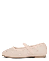 Ballerines en maille florale brodée pour filles - Jardin enchanté