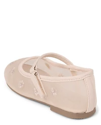 Girls Embroidered Floral Mesh Ballet Flats - Enchanted Garden