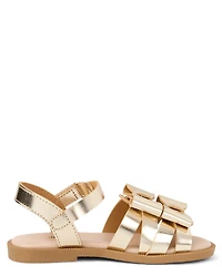 Girls Metallic Bow Sandals - Little Essentials