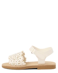 Girls Perforated Floral Sandals - Little Essentials