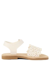 Girls Perforated Floral Sandals - Little Essentials