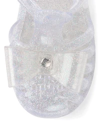 Girls Glitter Bow Jelly Sandals - Little Essentials