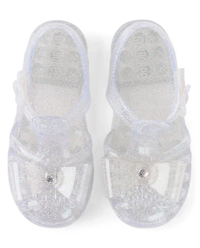 Girls Glitter Bow Jelly Sandals - Little Essentials
