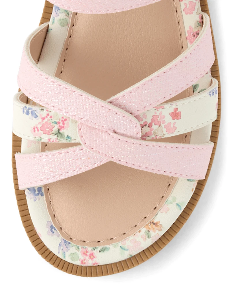 Sandales fleuries pour filles - Little Essentials