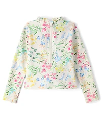 Girls Floral Rashguard Tankini Swimsuit
