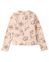 Girls Floral Rashguard Tankini Swimsuit
