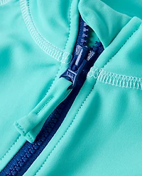 Boys Colorblock Quarter Zip Rashguard