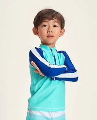 Boys Colorblock Quarter Zip Rashguard