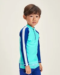 Boys Colorblock Quarter Zip Rashguard