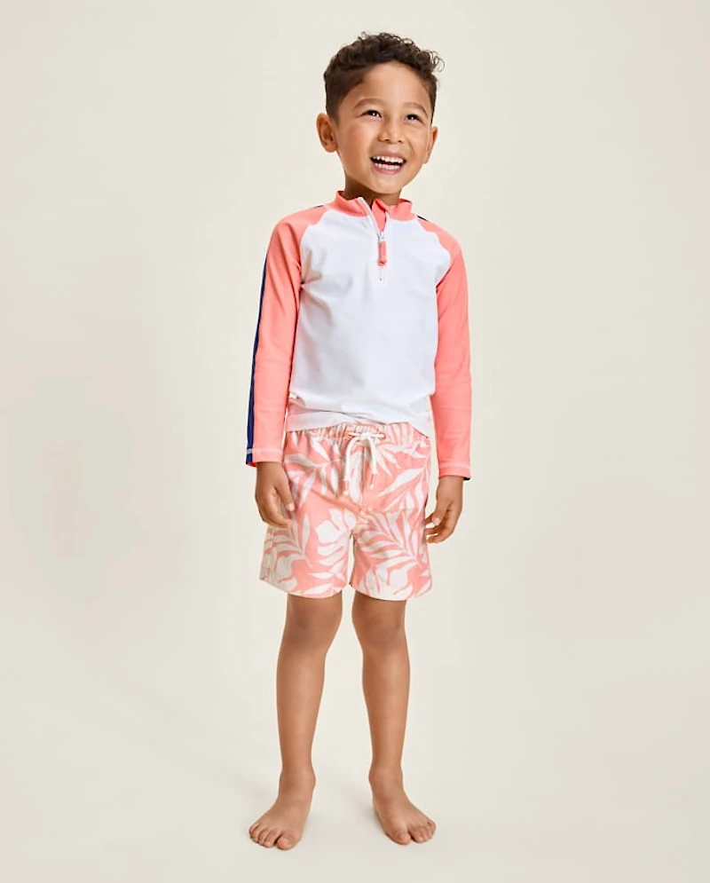 Boys Tropical Leaf Swim Trunks - Shop