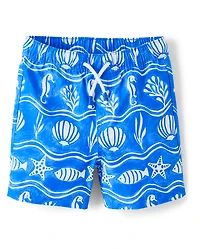 Boys Sea Creature Fairisle Swim Trunks - Shop