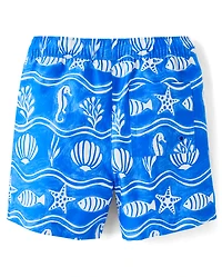 Boys Sea Creature Fairisle Swim Trunks - Shop