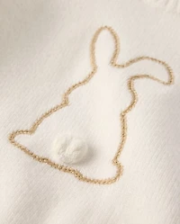 Baby Embroidered Bunny Silhouette Sweater 2-Piece Outfit Set
