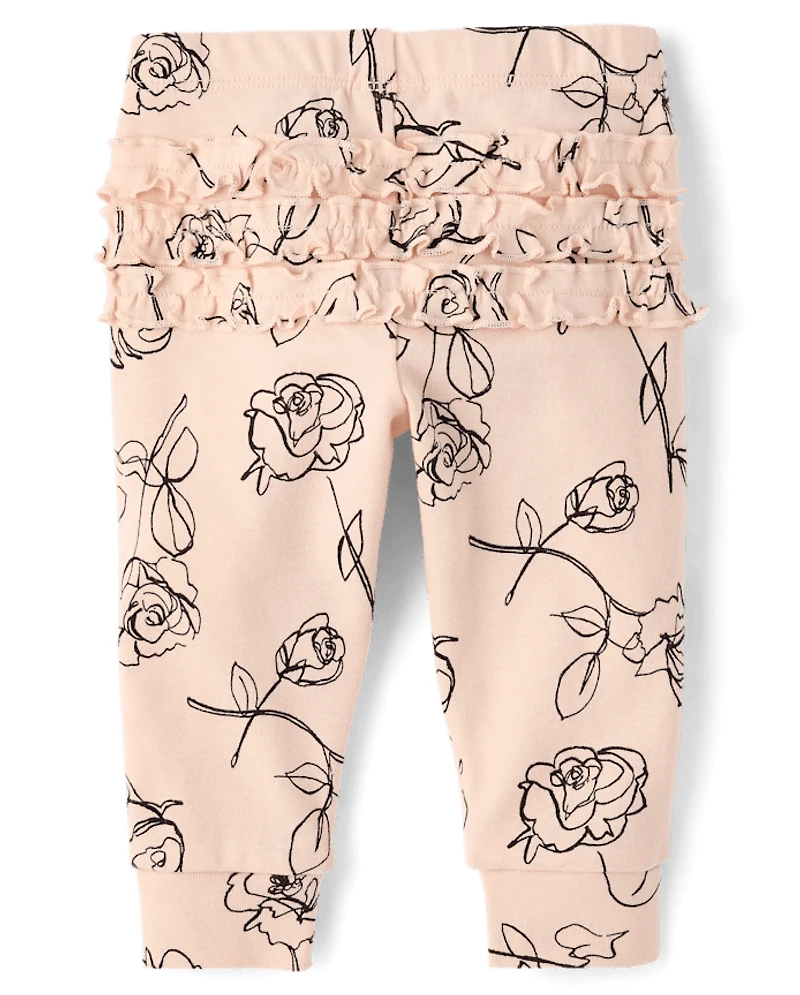 Lot de 3 leggings à volants roses pour bébés filles