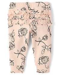 Lot de 3 leggings à volants roses pour bébés filles