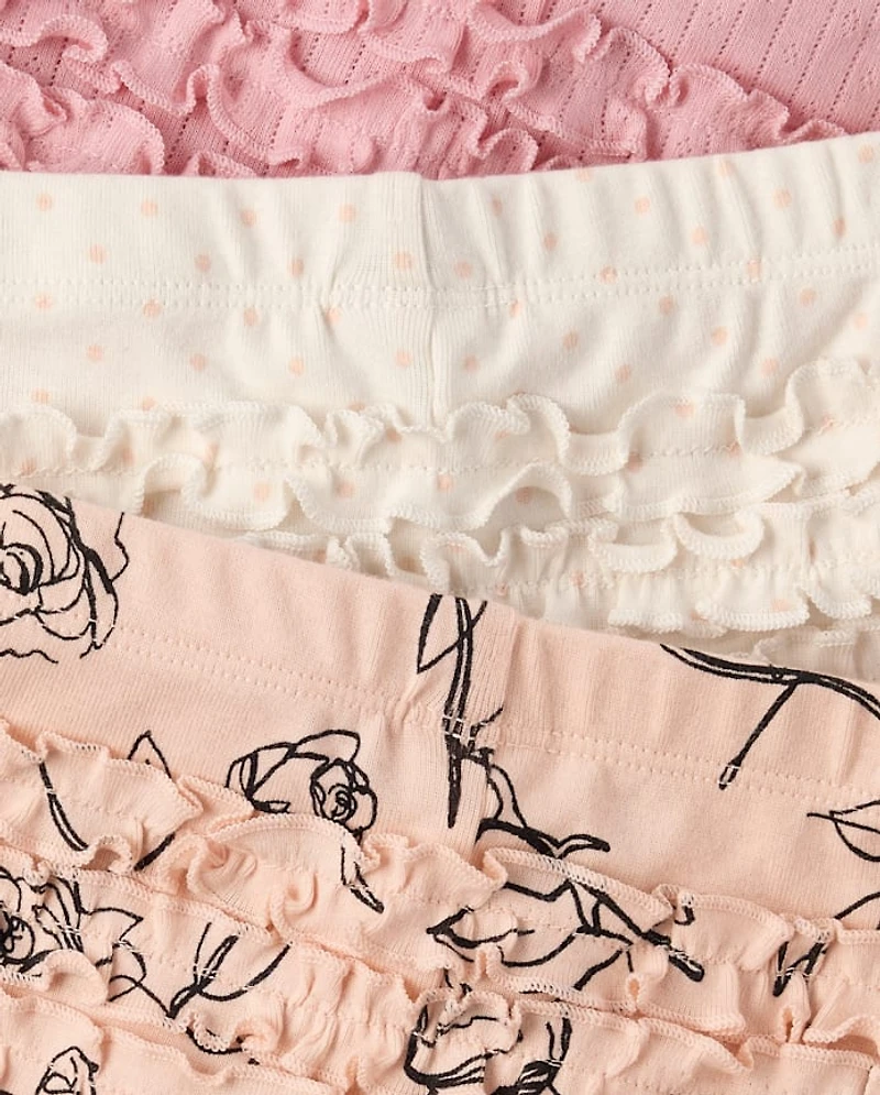 Baby Girls Rose Ruffle Leggings 3-Pack