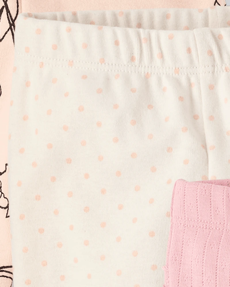 Baby Girls Rose Ruffle Leggings 3-Pack