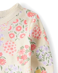 Girls Floral Easter Egg Snug Fit Cotton Henley Pajamas