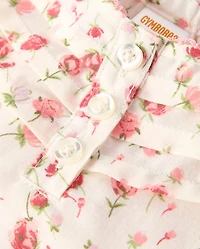Girls Floral Pintuck Ruffle Nightgown