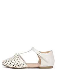 Ballerines à bride en T perforées et scintillantes pour filles - Little Essentials