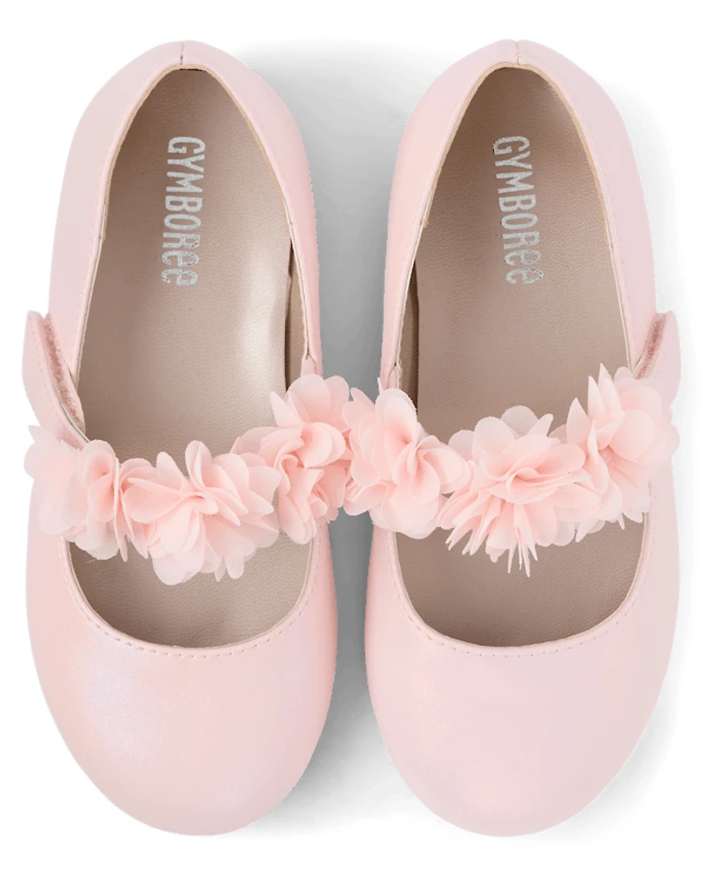 Ballerines fleuries scintillantes pour filles - Jardin enchanté