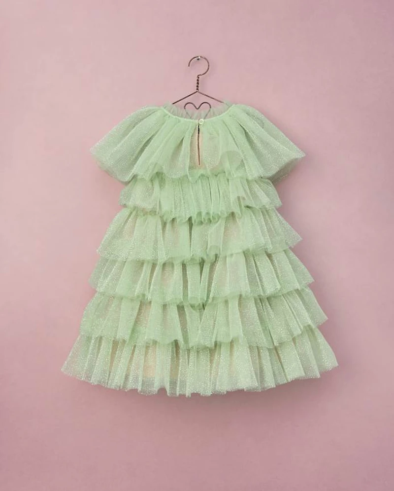 Girls Glitter Pleated Tulle High Neck Dress - Marchesa Mini x Gymboree