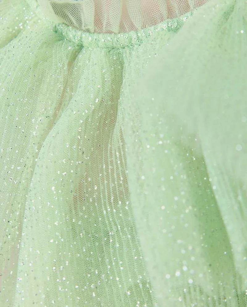 Girls Glitter Pleated Tulle High Neck Dress - Marchesa Mini x Gymboree