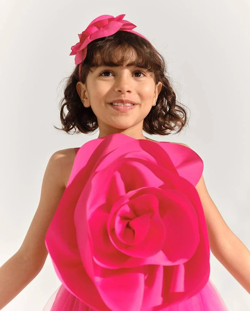 Girls Oversized Rosette Fit And Flare Dress - Marchesa Mini x Gymboree