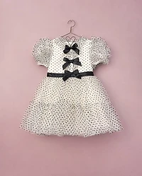 Girls Flocked Dot Bow Tulle Ruffle Dress - Marchesa Mini x Gymboree