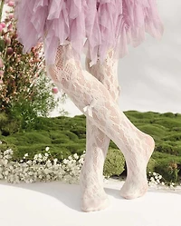 Girls Bow Lace Microfiber Tights - Marchesa Mini x Gymboree